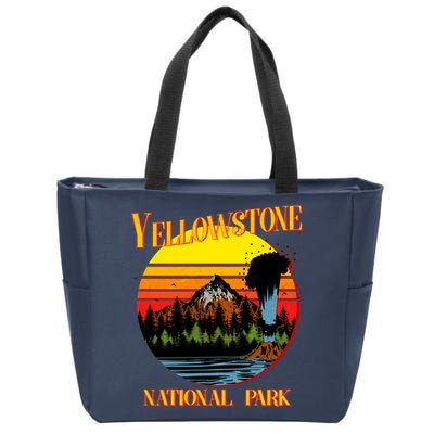 Retro Yellowstone National Park Zip Tote Bag