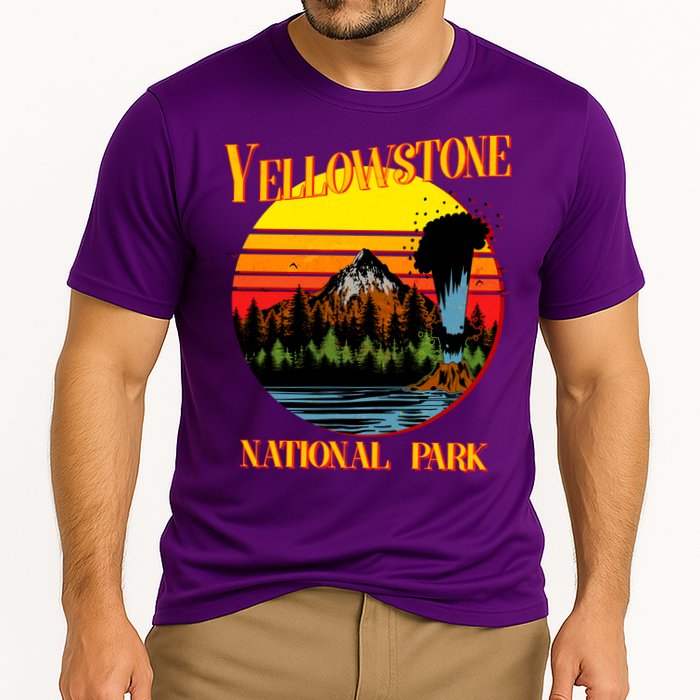 Retro Yellowstone National Park Cooling Performance Crew T-Shirt