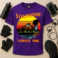 Retro Yellowstone National Park Cooling Performance Crew T-Shirt