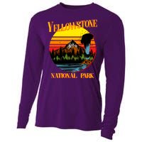 Retro Yellowstone National Park Cooling Performance Long Sleeve Crew