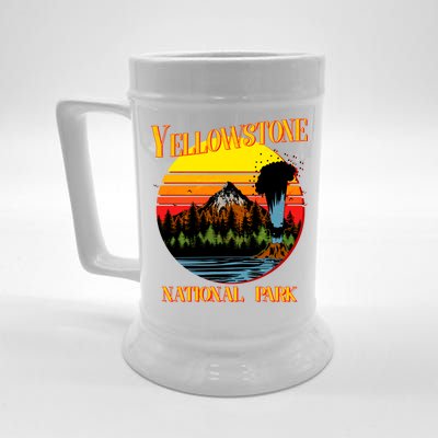 Retro Yellowstone National Park Beer Stein