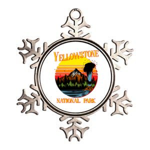 Retro Yellowstone National Park Metallic Star Ornament