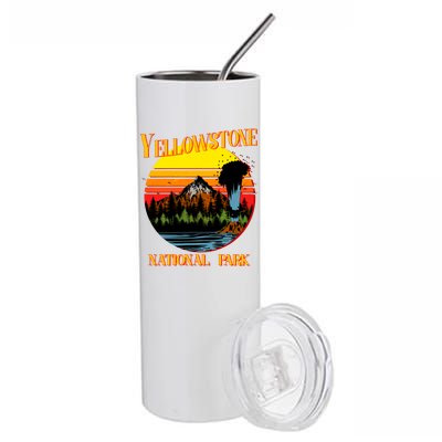 Retro Yellowstone National Park Stainless Steel Tumbler