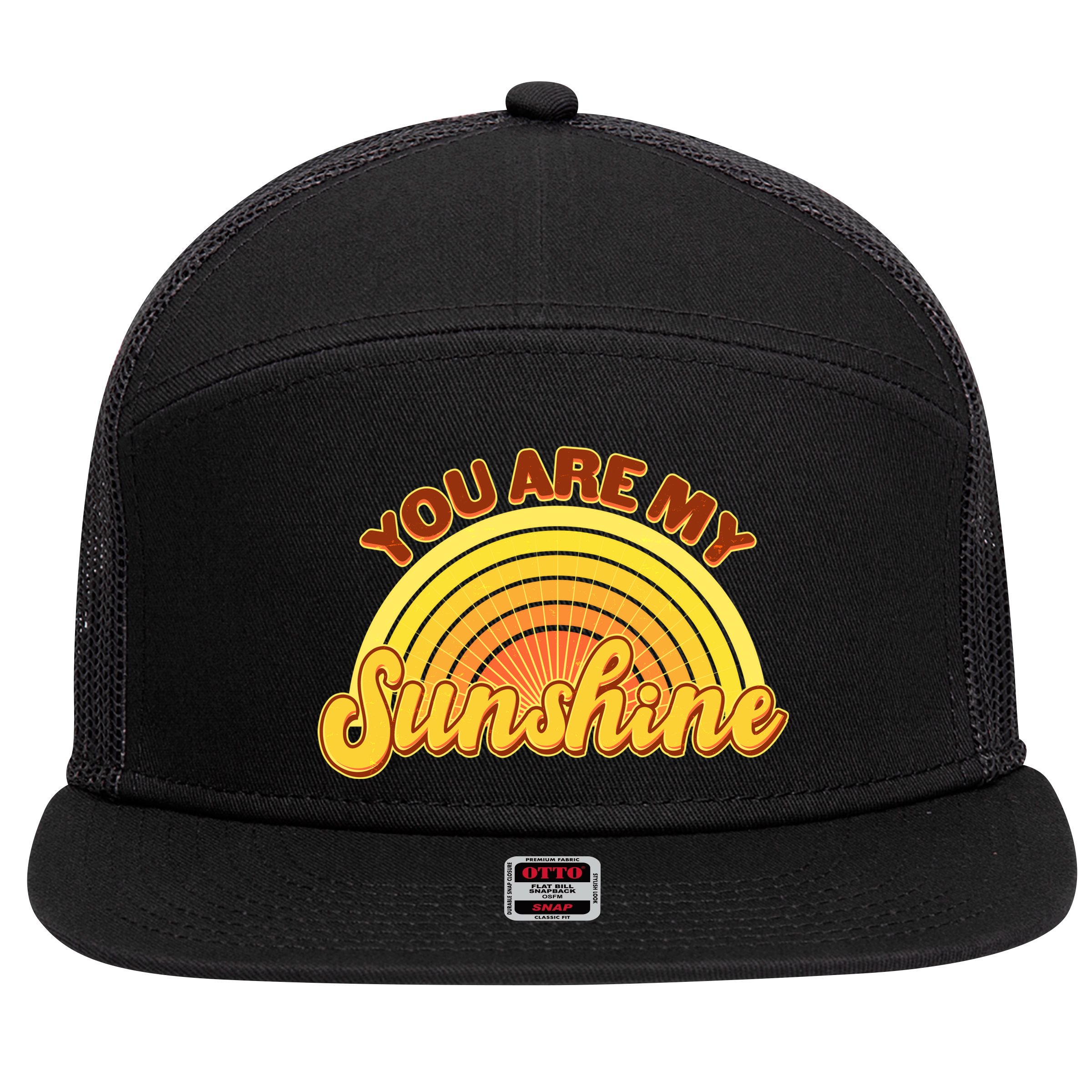 Retro You Are My Sunshine Sunbow 7 Panel Mesh Trucker Snapback Hat