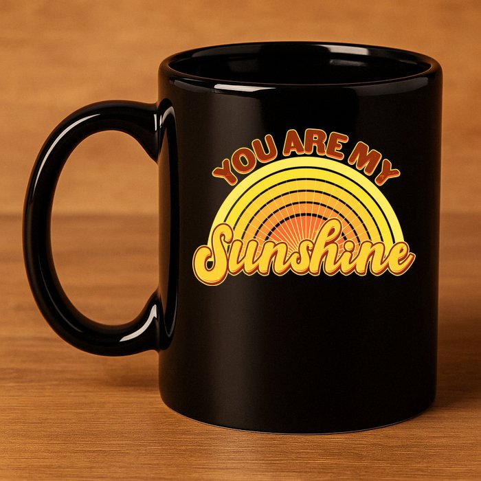 Retro You Are My Sunshine Sunbow 11oz C Handle Ceramic Mug