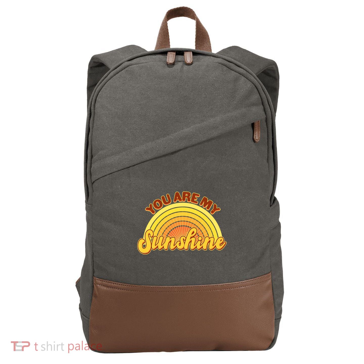 Retro You Are My Sunshine Sunbow Cotton Canvas Backpack
