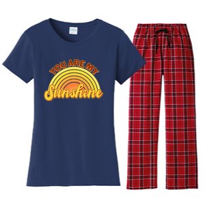 Retro You Are My Sunshine Sunbow Women's Flannel Pajama Set