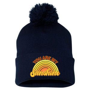 Retro You Are My Sunshine Sunbow Pom Pom 12in Knit Beanie