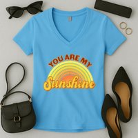 Retro You Are My Sunshine Sunbow Women's V-Neck T-Shirt