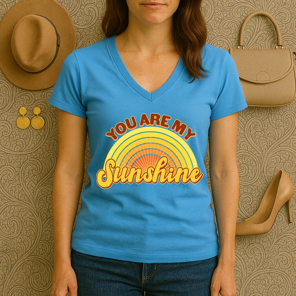 Retro You Are My Sunshine Sunbow Women's V-Neck T-Shirt