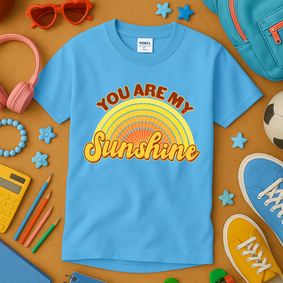 Retro You Are My Sunshine Sunbow Kids T-Shirt