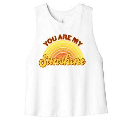 Retro You Are My Sunshine Sunbow Women's Racerback Cropped Tank