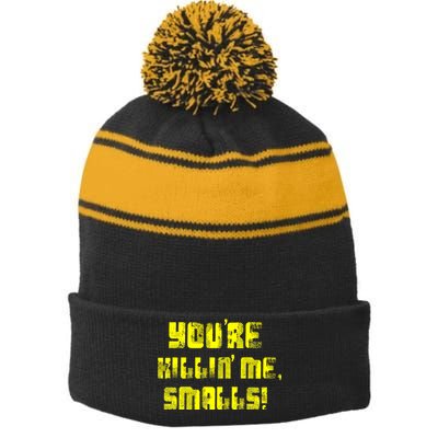 Retro You're Killin Me Smalls Funny Stripe Pom Pom Beanie