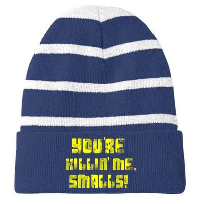 Retro You're Killin Me Smalls Funny Striped Beanie with Solid Band