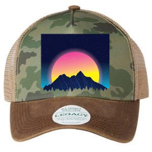 Retrowave Mountains Legacy Tie Dye Trucker Hat