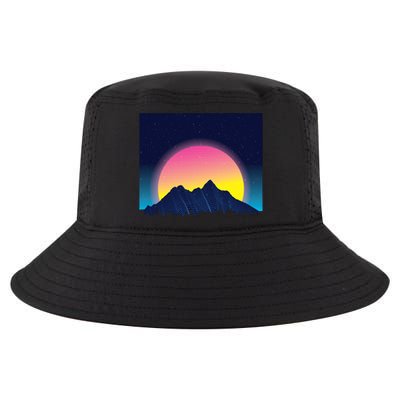 Retrowave Mountains Cool Comfort Performance Bucket Hat