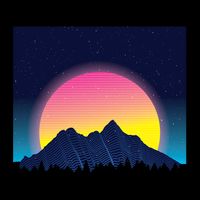 Retrowave Mountains Apron