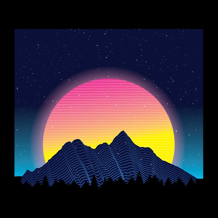 Retrowave Mountains Apron