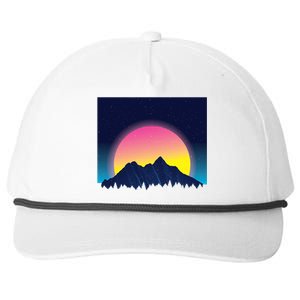 Retrowave Mountains Snapback Five-Panel Rope Hat