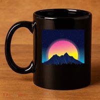 Retrowave Mountains 11oz C Handle Ceramic Mug