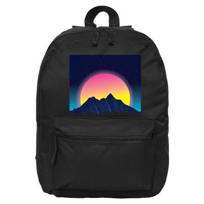 Retrowave Mountains 16 in Basic Backpack