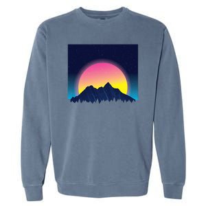 Retrowave Mountains Garment-Dyed Sweatshirt