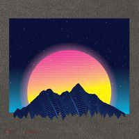 Retrowave Mountains Cotton Canvas Backpack