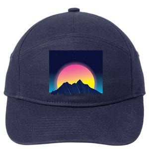 Retrowave Mountains 7-Panel Snapback Hat