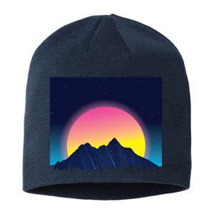 Retrowave Mountains Sustainable Beanie