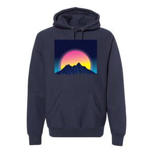 Retrowave Mountains Premium Hoodie