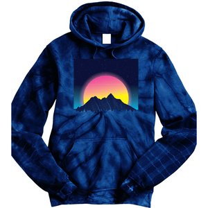 Retrowave Mountains Tie Dye Hoodie