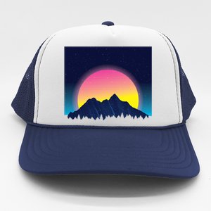 Retrowave Mountains Trucker Hat