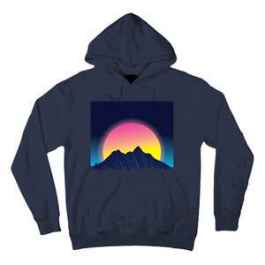 Retrowave Mountains Tall Hoodie