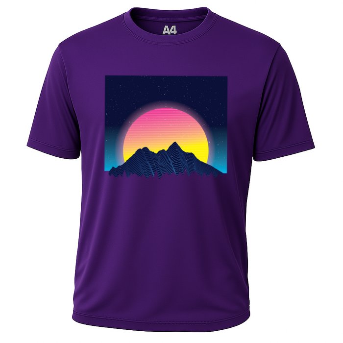 Retrowave Mountains Cooling Performance Crew T-Shirt