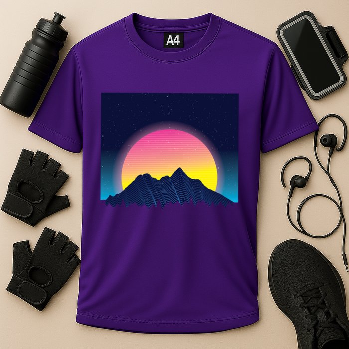 Retrowave Mountains Cooling Performance Crew T-Shirt