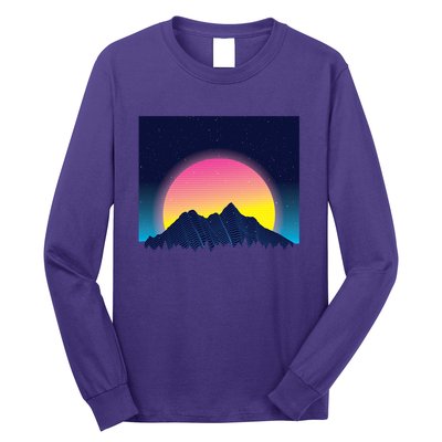 Retrowave Mountains Long Sleeve Shirt