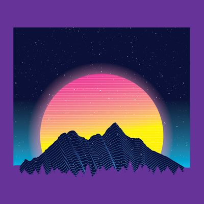 Retrowave Mountains T-Shirt