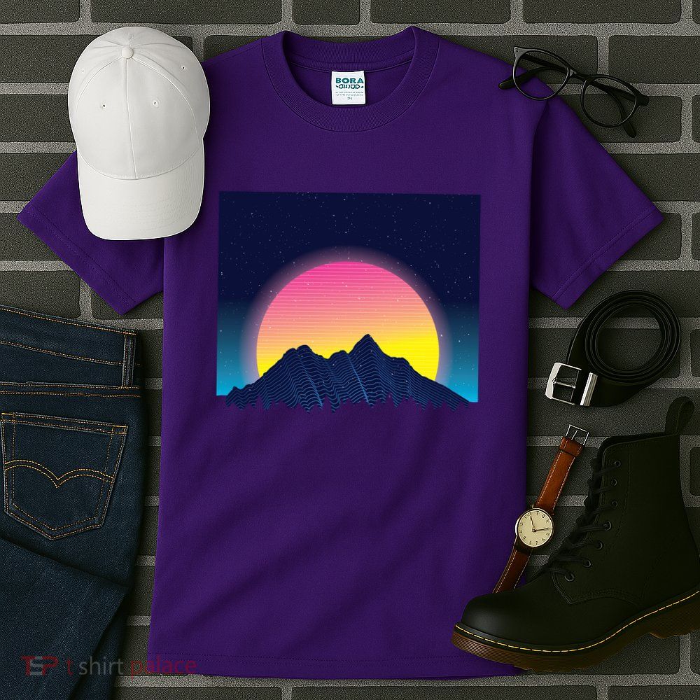 Retrowave Mountains Tall T-Shirt