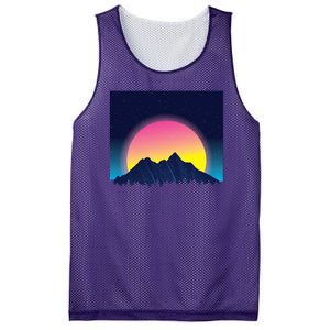 Retrowave Mountains Mesh Reversible Basketball Jersey Tank