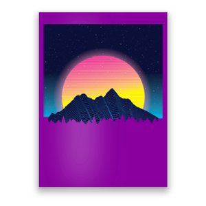 Retrowave Mountains Poster