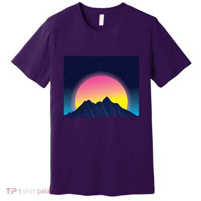 Retrowave Mountains Premium T-Shirt