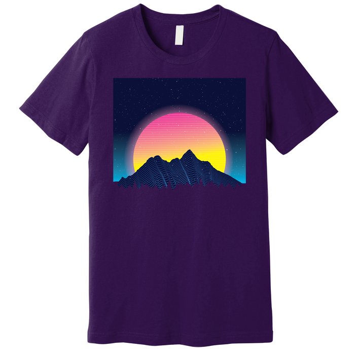 Retrowave Mountains Premium T-Shirt