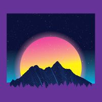 Retrowave Mountains Premium T-Shirt