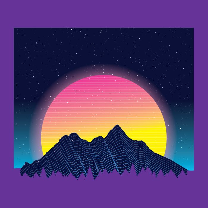 Retrowave Mountains Premium T-Shirt