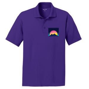 Retrowave Mountains PosiCharge RacerMesh Polo