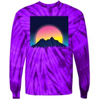 Retrowave Mountains Tie-Dye Long Sleeve Shirt