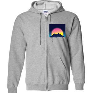 Retrowave Mountains Full Zip Hoodie