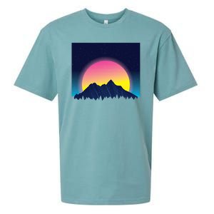 Retrowave Mountains Sueded Cloud Jersey T-Shirt