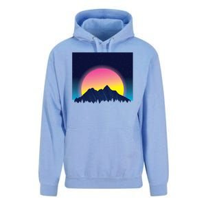 Retrowave Mountains Unisex Surf Hoodie