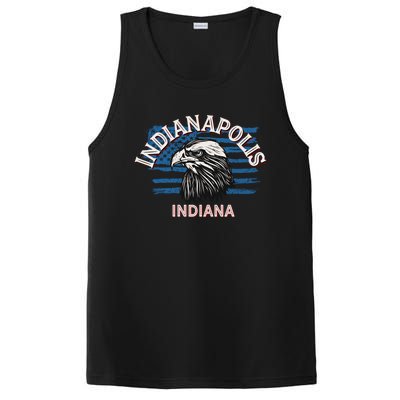 Retro Eagle Usa Flag Indiana Gift Vintage Indianapolis Gift PosiCharge Competitor Tank